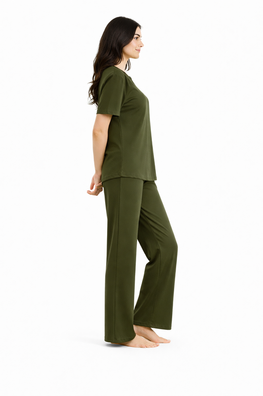 Serene Vibe Co-Ord - Olive Green