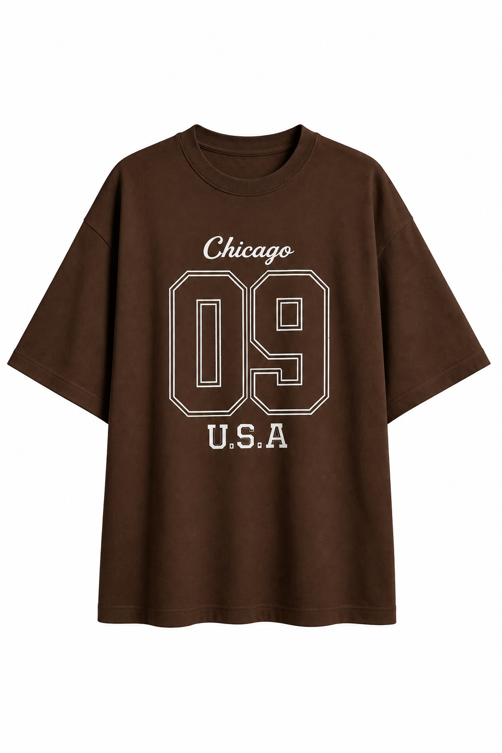 Chicago 09 Oversized T-Shirt - Brown