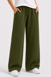 Pintuck Trousers – Relaxed Straight Fit- Olive