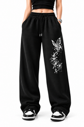 Butterfly Floral Wide Leg Trousers