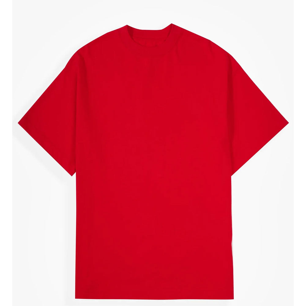 Womens Oversized Short Sleeve T Shirts Trendy Crew Neck Loose Workout Tee Casual Summer Tops Cotton - Red