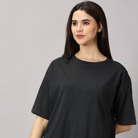 Oversized Fit T-Shirt - BLACK