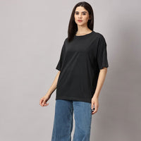 Oversized Fit T-Shirt - BLACK