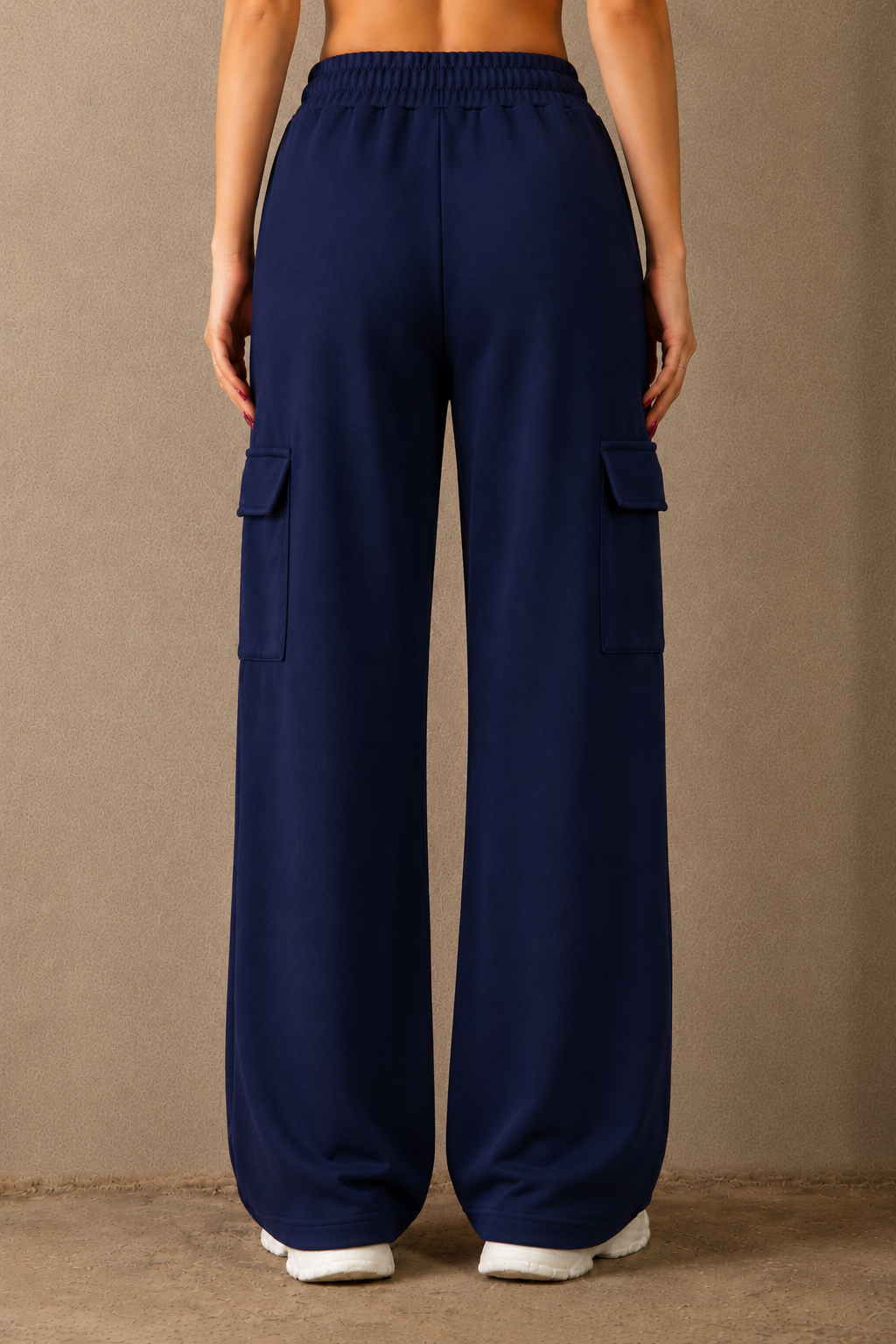 Wide-Leg Cargo Trousers - Blue
