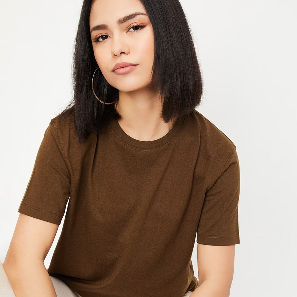 Oversized Fit T-Shirt - Brown