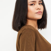 Oversized Fit T-Shirt - Brown