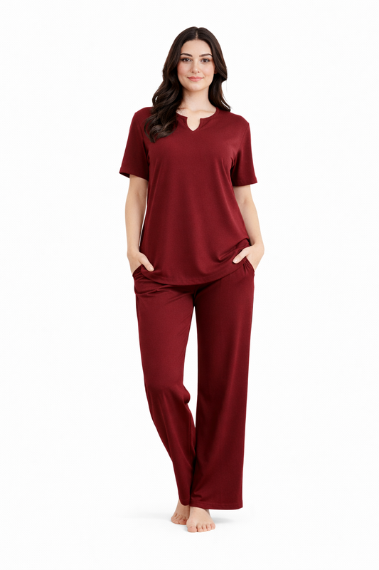 Serene Vibe Co-Ord - Maroon