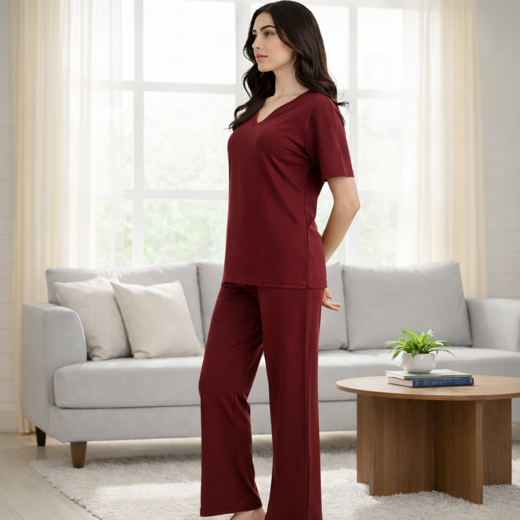 Serene Vibe Co-Ord - Maroon