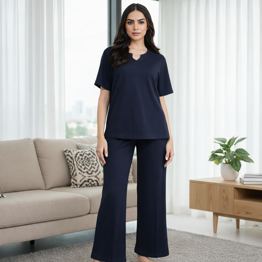 Serene Vibe Co-Ord - Navy Blue