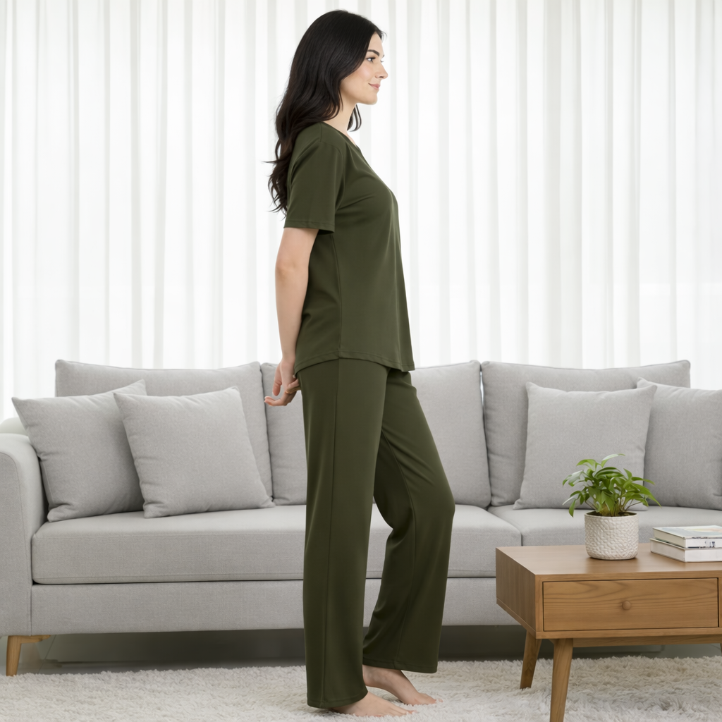 Serene Vibe Co-Ord - Olive Green