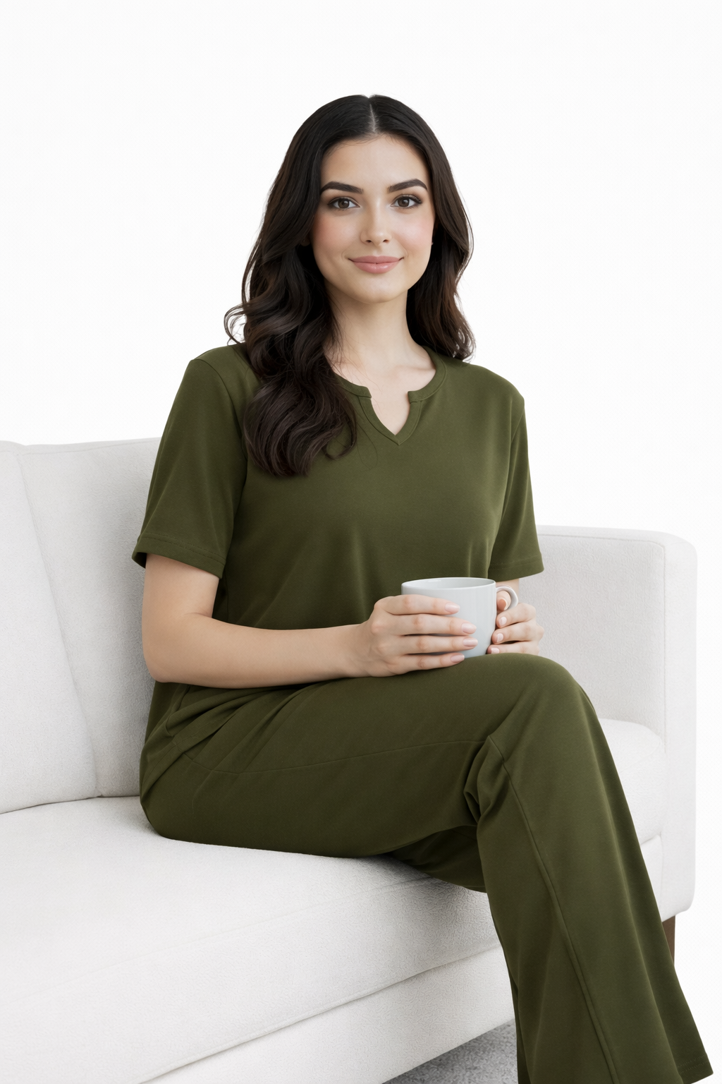 Serene Vibe Co-Ord - Olive Green