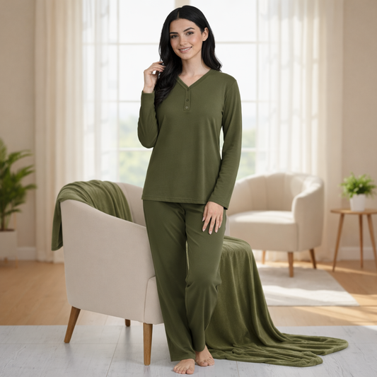 Luxe Moment Co-Ord- Olive