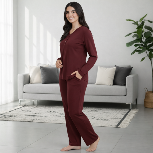Luxe Moment Co-Ord - Maroon