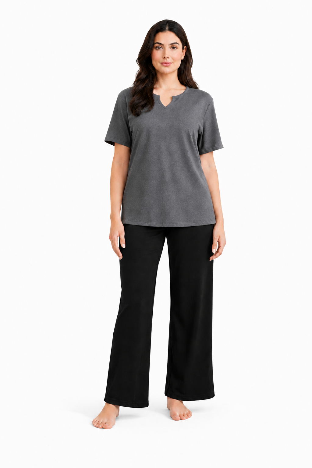 Summer V-Neck Tracksuit - Steel Gray