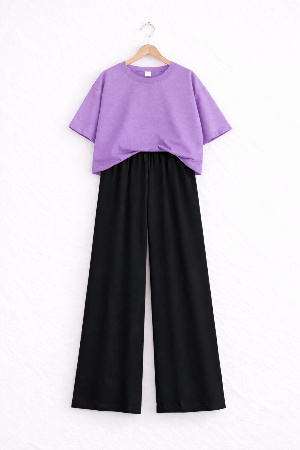 Women’s Oversized T-Shirt & Flapper Combo Set - Lilac