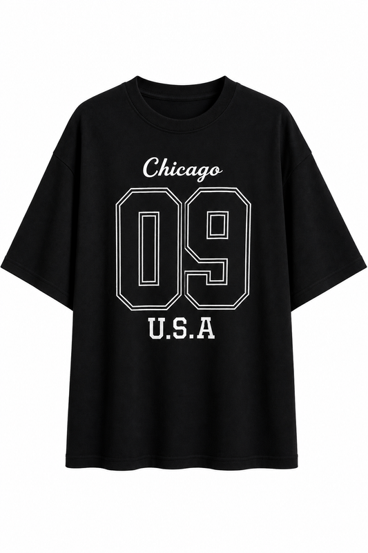 Chicago 09 Oversized T-Shirt - Black