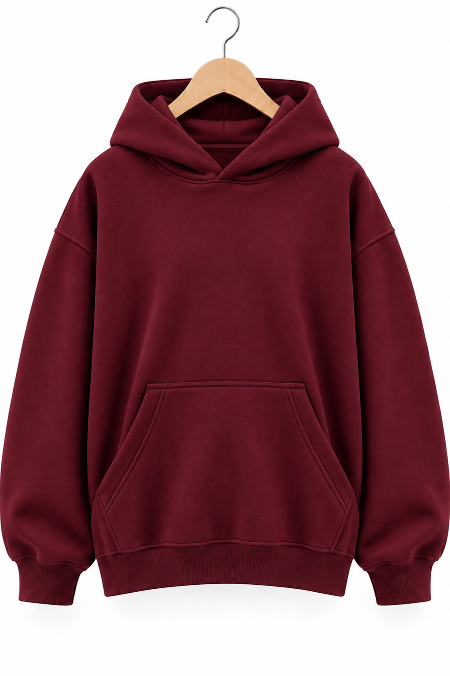 Essentials Oversized Unisex Hoodie – Burgundy