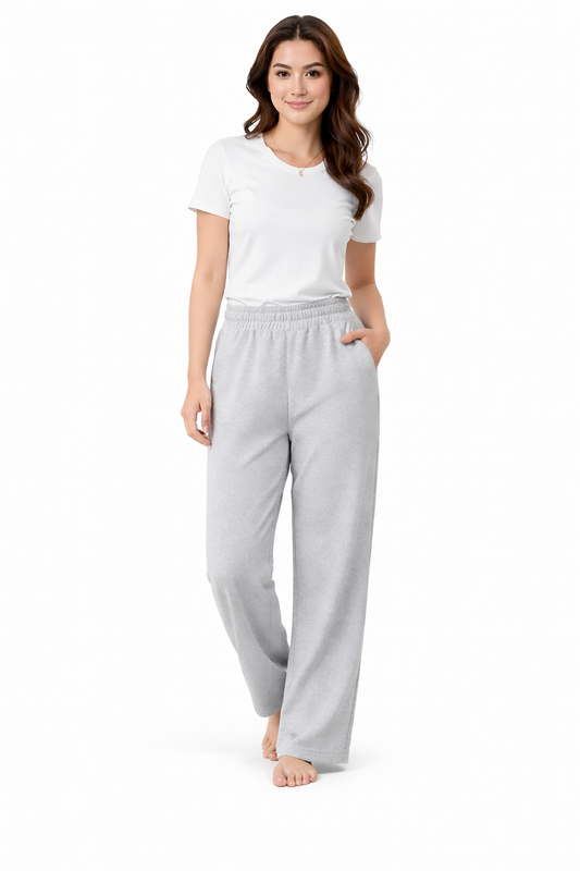 Wide-Leg Trousers - Gray