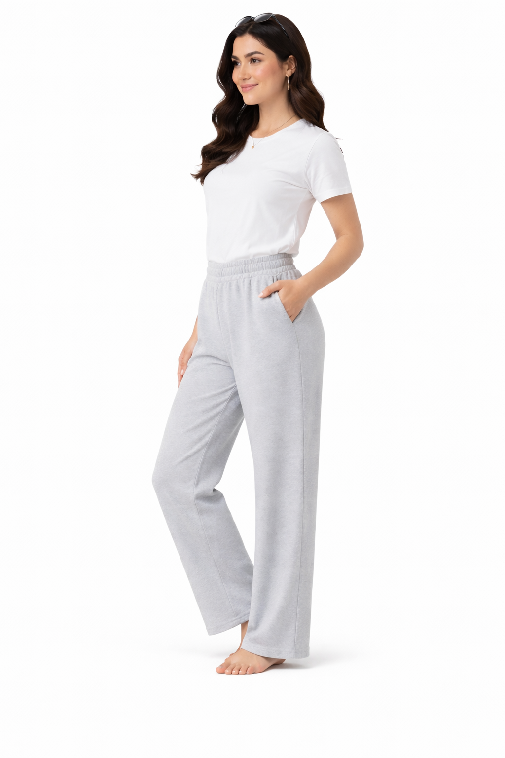 Wide-Leg Trousers - Gray