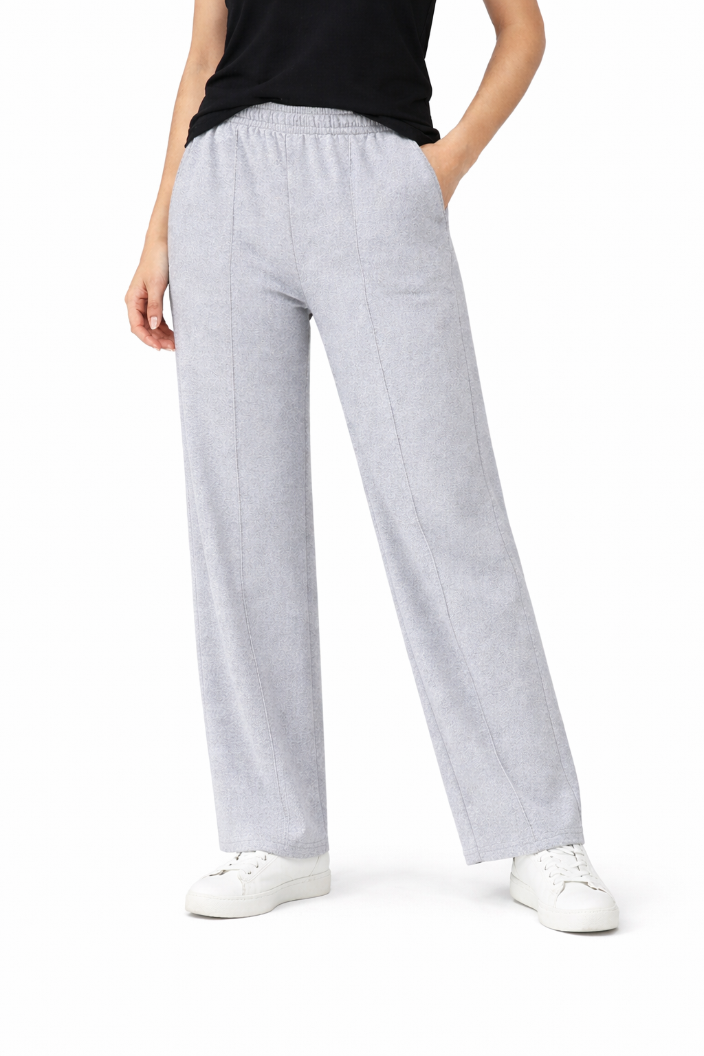 Women’s French Terry Pintuck Trousers – Relaxed Straight Fit