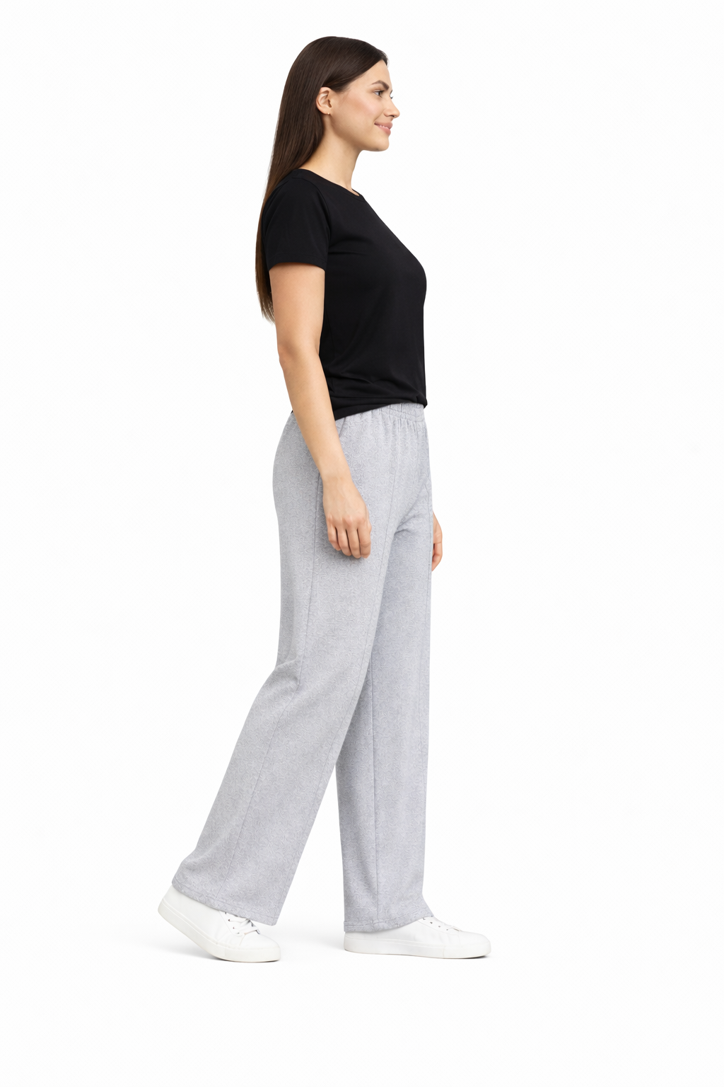 Women’s French Terry Pintuck Trousers – Relaxed Straight Fit