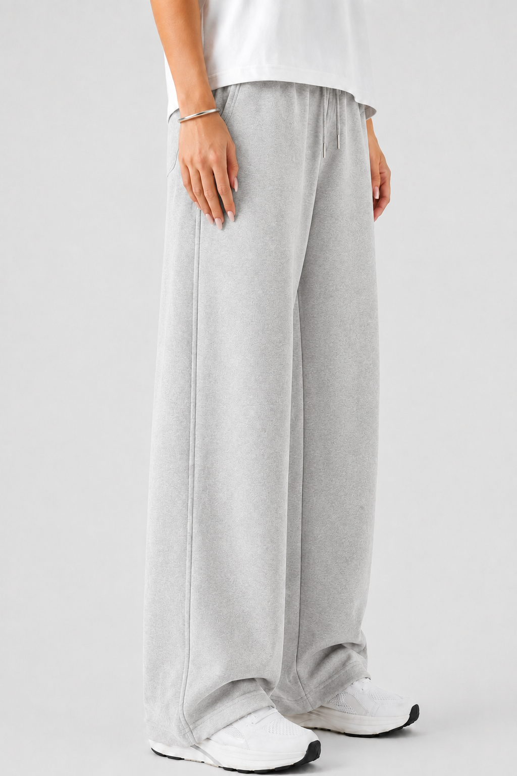 Wide-Leg Trousers - Gray