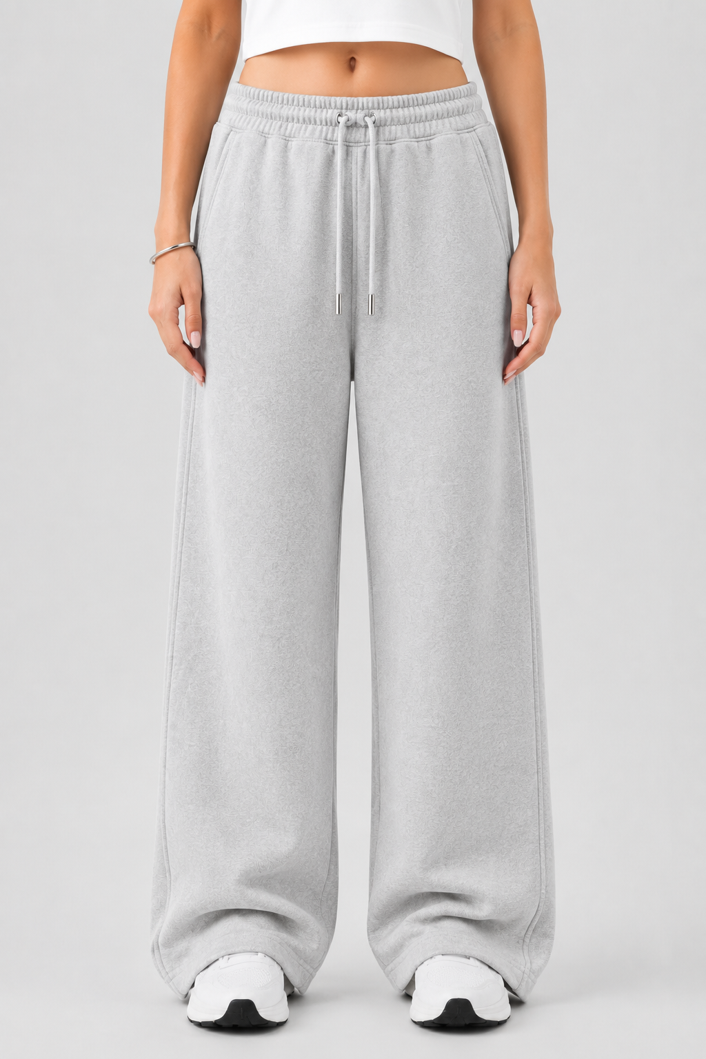 Wide-Leg Trousers - Gray