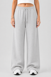Wide-Leg Trousers - Gray