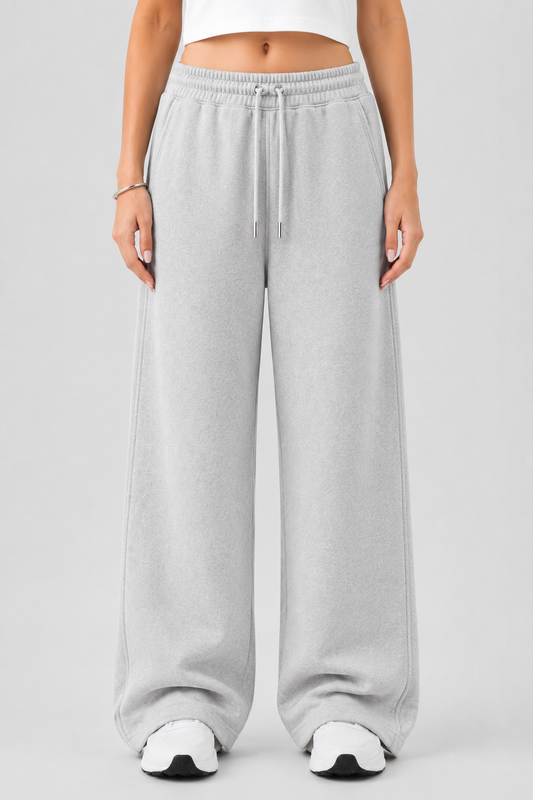 Wide-Leg Trousers - Gray