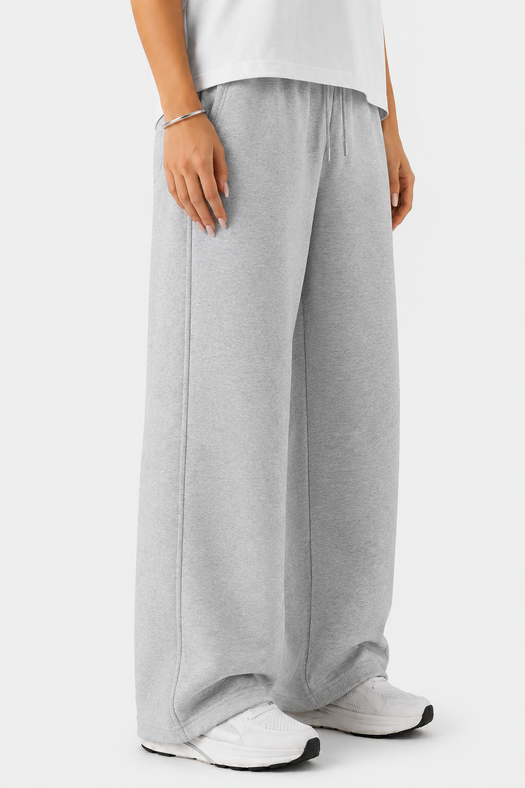 Wide-Leg Trousers - Gray