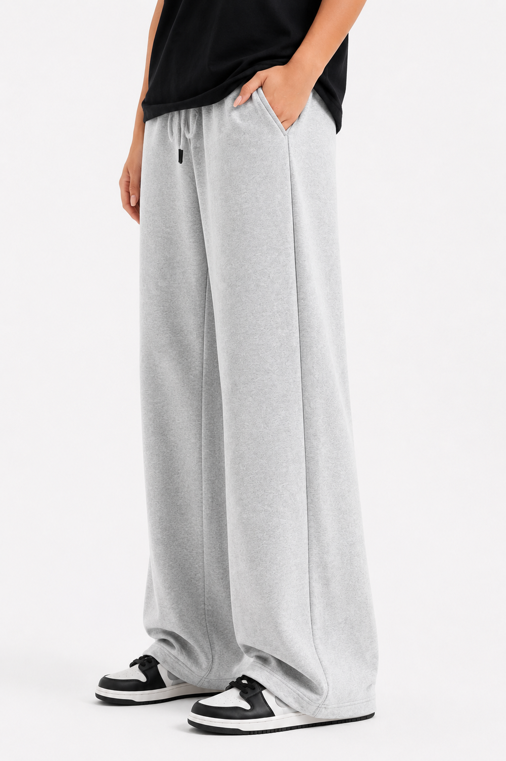 Women’s French Terry Pintuck Trousers – Relaxed Straight Fit