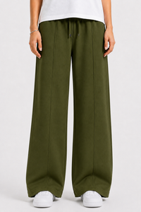 Pintuck Trousers – Relaxed Straight Fit- Olive