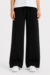 Pintuck Trousers – Relaxed Straight Fit - Black