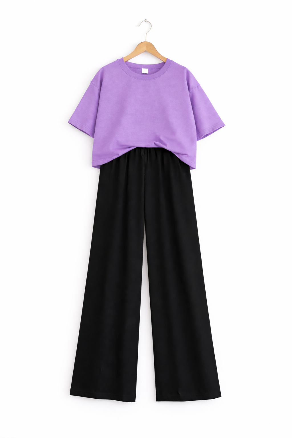 Women’s Oversized T-Shirt & Flapper Combo Set - Lilac