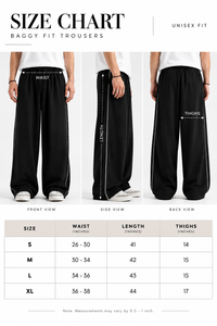 Loose Baggy Fit Trousers with Piping Detail