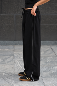Loose Baggy Fit Trousers with Piping Detail