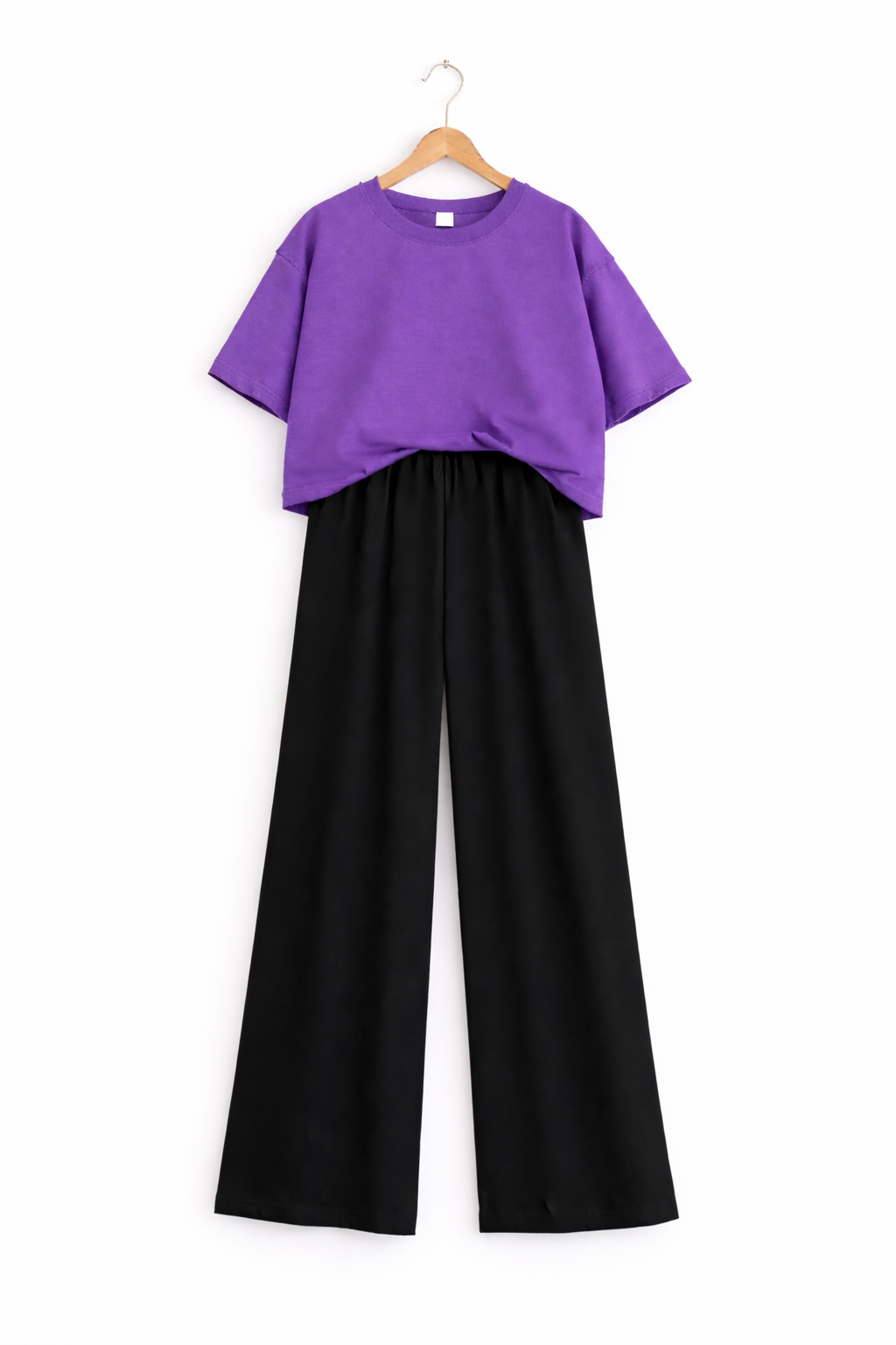 Women’s Oversized T-Shirt & Flapper Combo Set - Purple