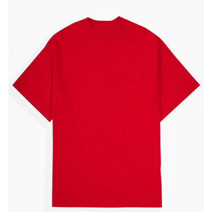 Womens Oversized Short Sleeve T Shirts Trendy Crew Neck Loose Workout Tee Casual Summer Tops Cotton - Red